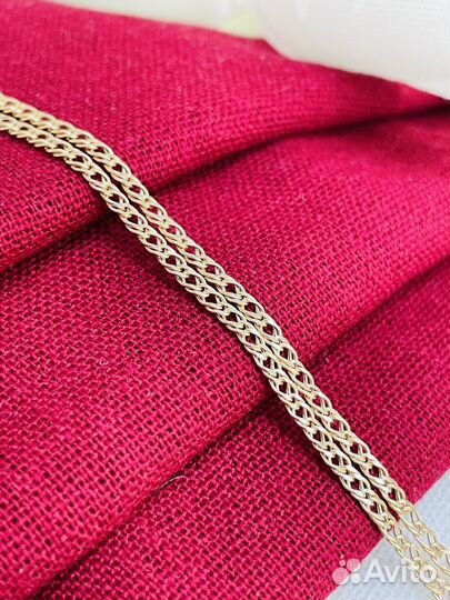 Золотая цепь двойной ромб 575 40 размер