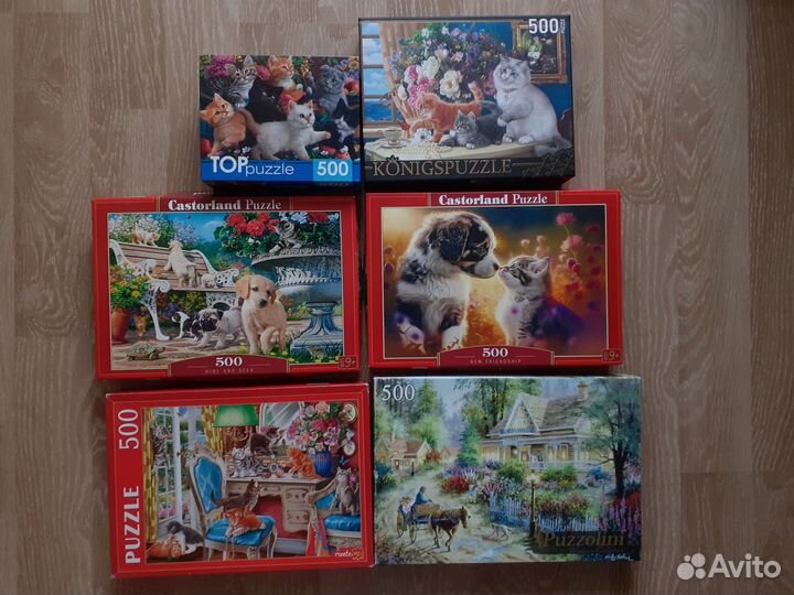 6 пазлов разных производителей