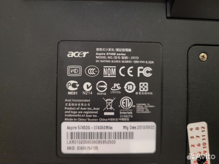 Ноутбук acer aspire 5745DG
