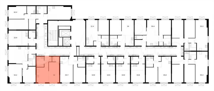 1-к. квартира, 32 м², 3/13 эт.