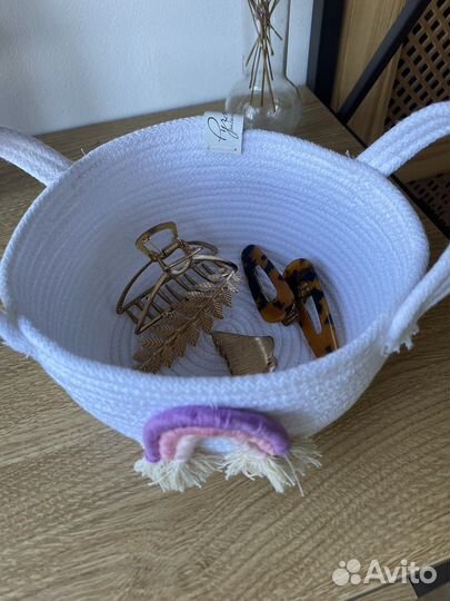 Корзина из хлопкового шнура, ручная работа