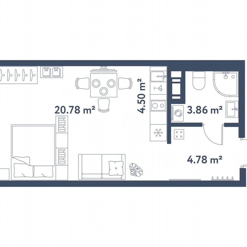 Квартира-студия, 33,9 м², 2/11 эт.