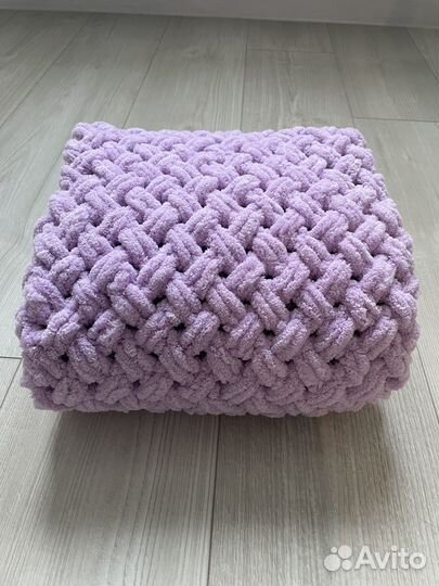 Плед вязаный плюшевый детский