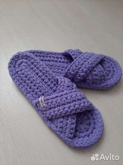 Тапочки вязаные. Ручная работа
