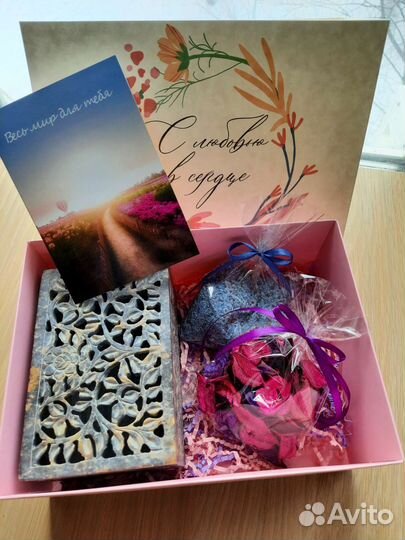 Подарочный набор, каменная шкатулка