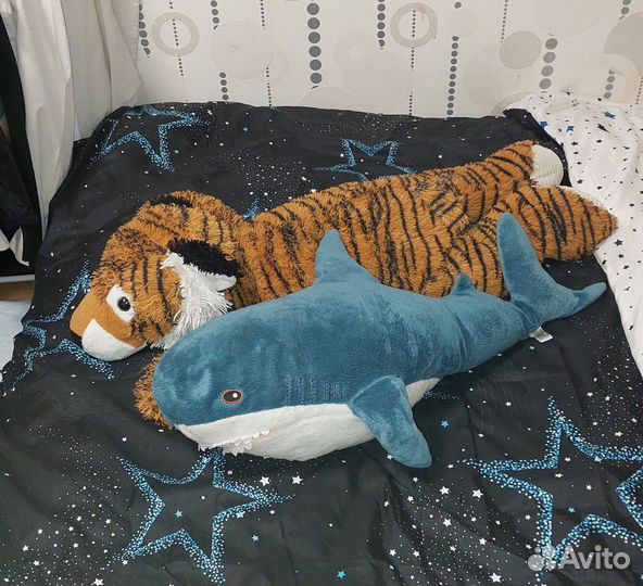 Мягкая игрушка тигренок и акула