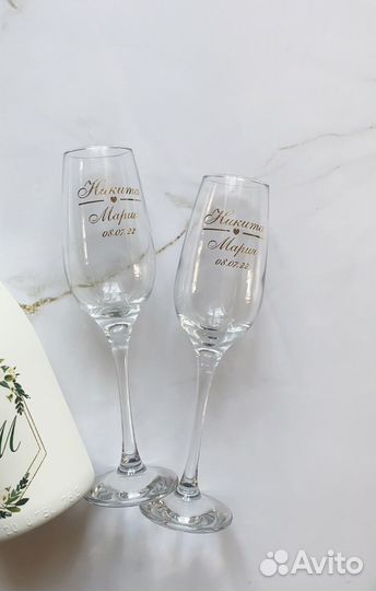 Свадебные бокалы, свадебные фужеры