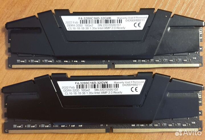 G.Skill ripjaws V DDR 4 32 гб