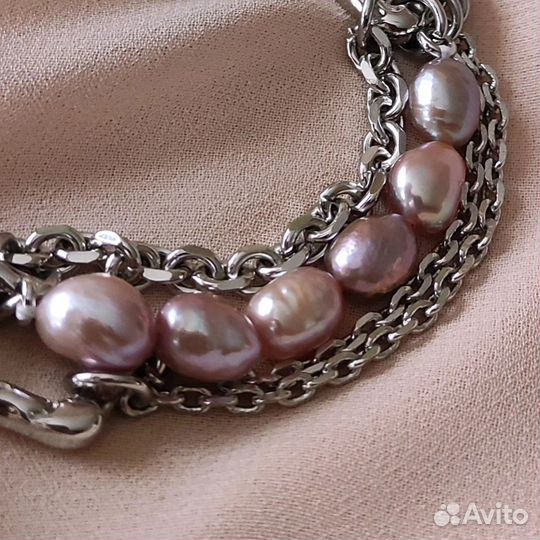 Браслет из барочного жемчуга и камней