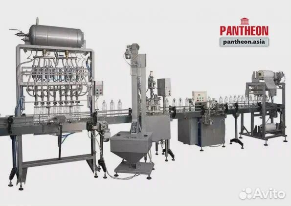 Автомат. линия розлива с укупоркой и этикировкой