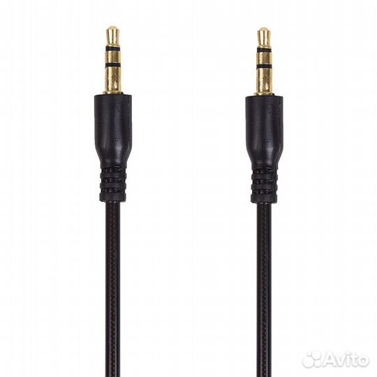 Аудиокабель AUX 3.5 мм гелевый 1 м черный rexant