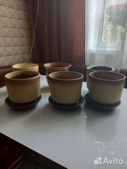Керамические горшки для цветов бу