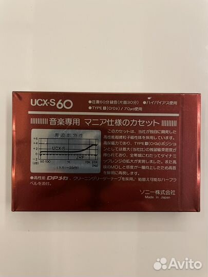 Аудиокассета Sony UCX-S 60. Japan market