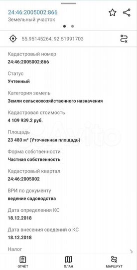 Участок 2,35 га (СНТ, ДНП)