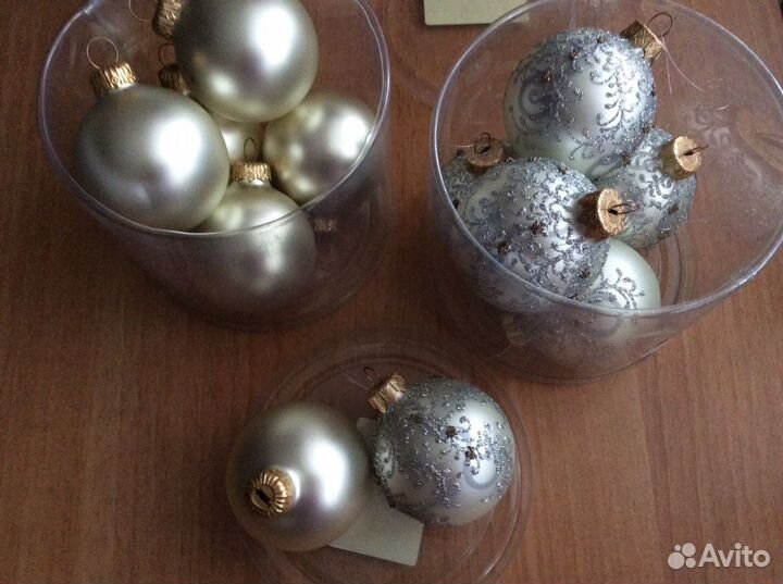 Елочные стеклянные шары ручной работы, новые