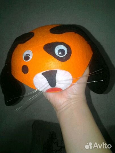 Новогодняя маска-шапка собаки