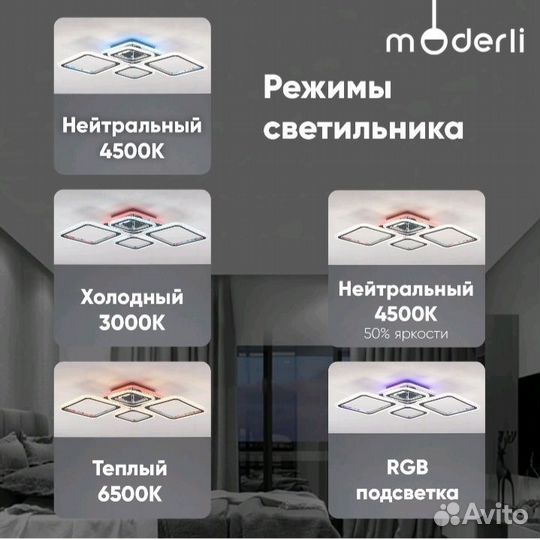 Потолочная люстра с диодной подсветкой