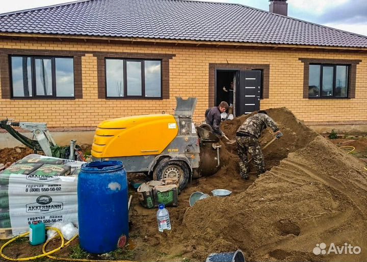 Механизированная полусухая стяжка пола.Стяжка пола