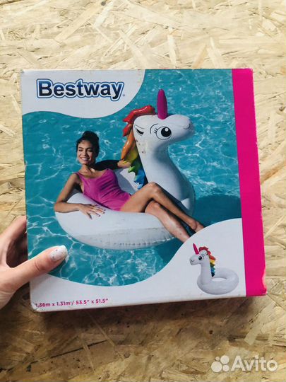 Надувной круг единорог