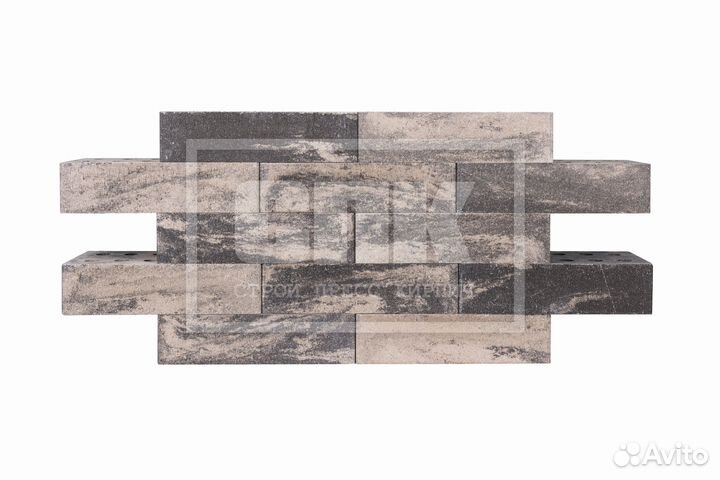 Кирпич облицовочный - Серый обсидиан