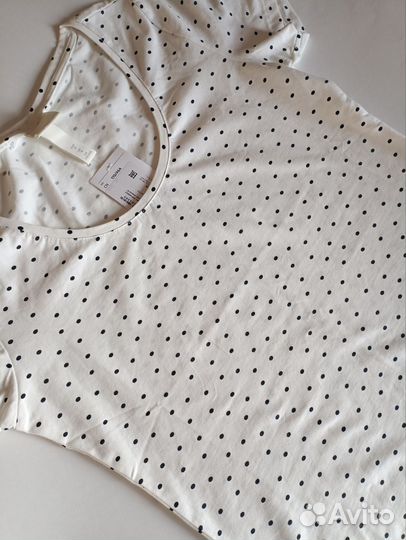 Футболка в горошек из хлопка H&M новая