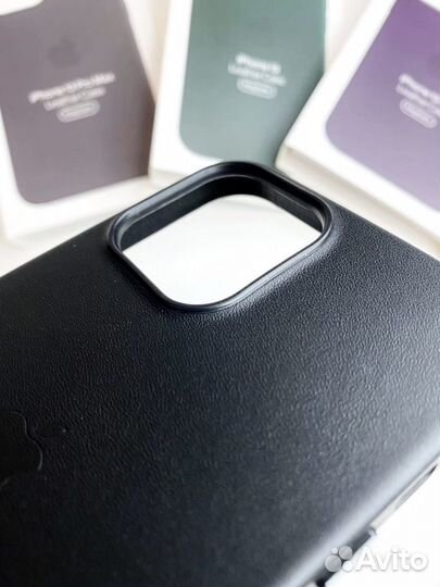 Кожаный чехол на iPhone 13 Pro Max (Копия) Black