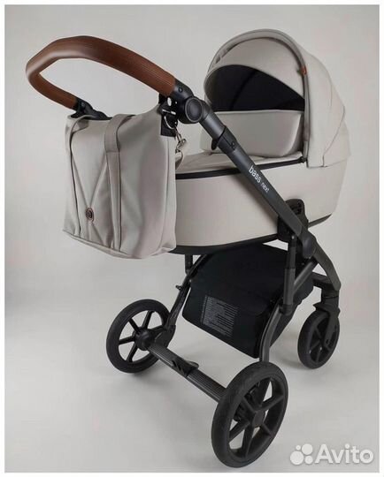 Коляска 2в1 Roan Bass Next эко-кожа св.серая