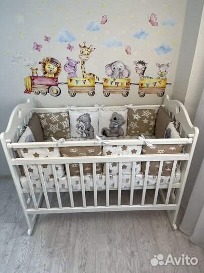 Бортики в кроватку мишка Тедди новые