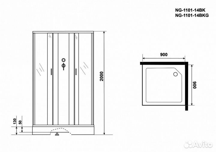 Душевая кабина Niagara NG-1101-14BK new