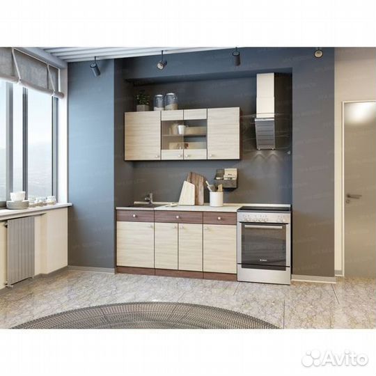 Кухонный гарнитур Ясень Шимо 1,5м