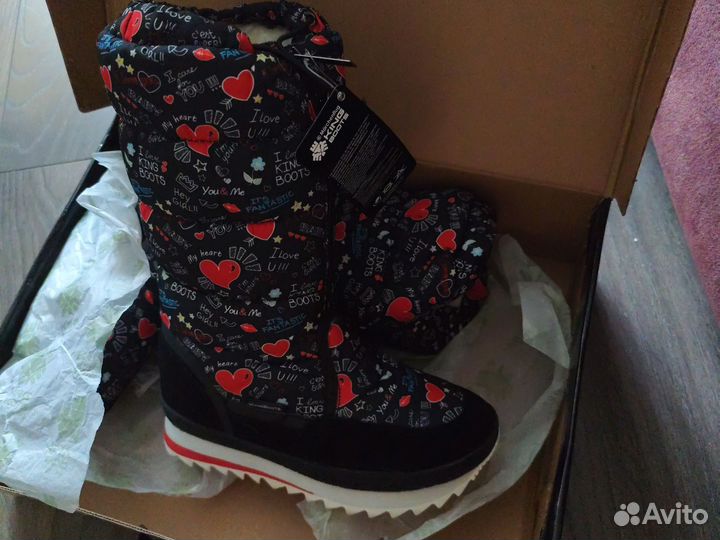 Дутики зимние детские натуралка с мембраной