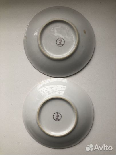 Блюдца фарфоровые гдр Чайная роза