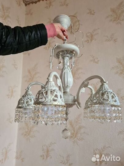 Люстра хрусталь бу