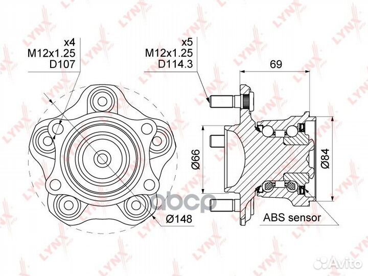 Ступица колеса зад прав/лев Nissan Teana (J