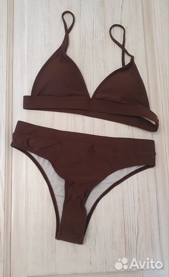 Купальник раздельный, 42-44, коричневый
