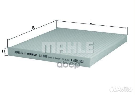 Фильтр салонный LA 898 LA898 Mahle/Knecht