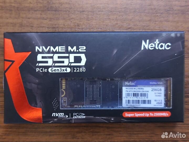 SSD M.2 NVMe Netac NV2000 256Gb