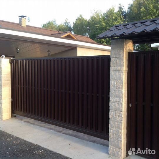 Ворота из евроштакетника Бологое