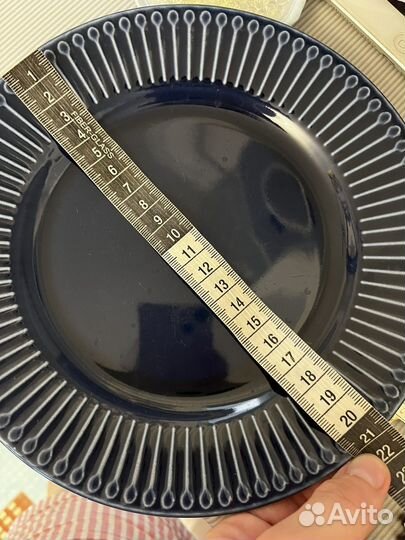 Чашка и тарелка икеа синие