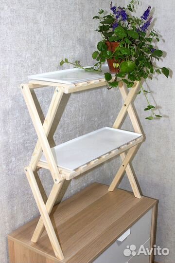 Складной стеллаж на подоконник для рассады, цветов