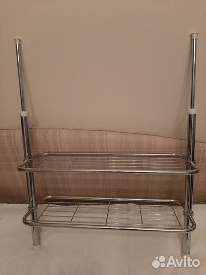 Полка на распорках, мет.стакан для кухни