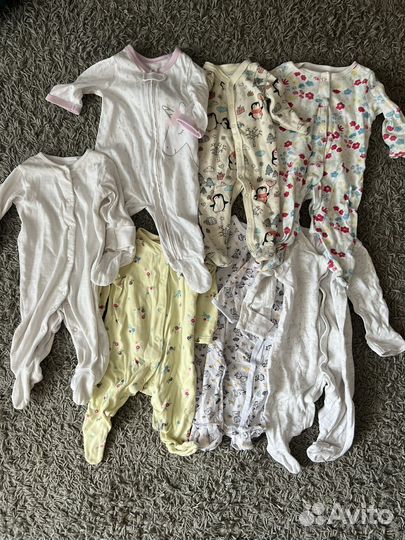 Вещи пакет для девочки от 0 до 3, размер 56-62