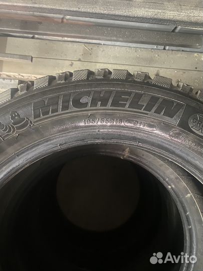 Антрацит.Зима шипы мешлен 195/55/16 протектор 60%+