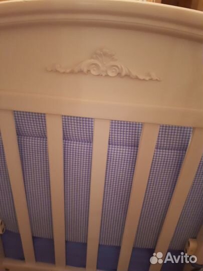 Кроватка (массив ольхи), матрас, комплект 7 предме