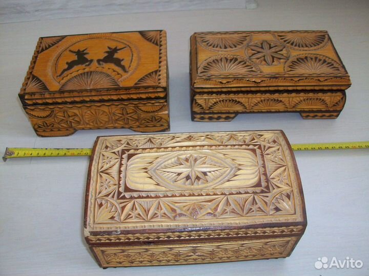 Шкатулки деревянные резные СССР