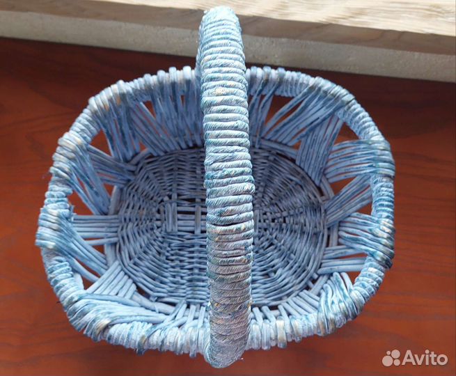 Корзинка декоративная голубая
