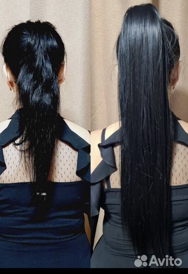 Волосы на заколках(хвост)