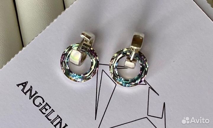 Серьги серебро с оригинальными элементами sw