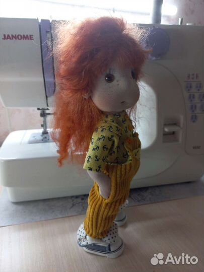 Интерьерная кукла ручной работы Рыжик