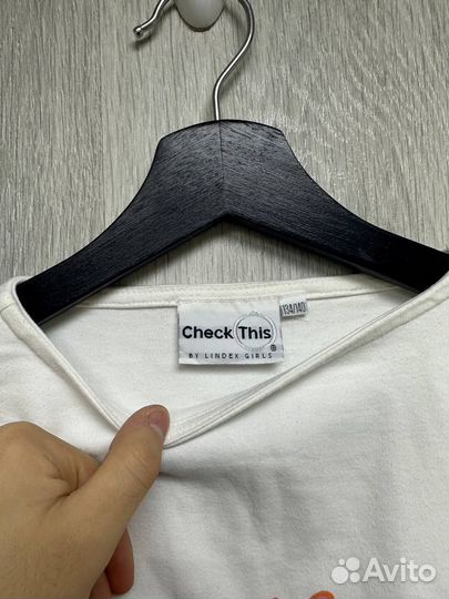 Лонгслив Lindex с цветочками белый детский